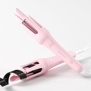 Auto Hair Curler, 1.25 inches, Automatic Curling Iron, Auto Shut-Off, Anti-Scald, Anti-Tangle, Negative Ion, Rotating Curling Wand for Women Hair Styling, Pink