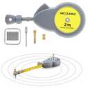 Dreyoo 6.56 ft Rotape Tape Measure Compass with 10 Pencil Leads, Measure Beam Compass for Drawing Circles and Lines, Fixable Button Circle Drawing Tool with Tape Measures