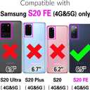 Phone Case for Samsung Galaxy S20 FE 5G 6.5 inch Wallet Cover with Screen Protector Wrist Strap Lanyard RFID Card Holder Ring Stand S 20 EF UW S20FE5G S20FE 20S S2O Fan Edition 4G G5 Women Men Pink