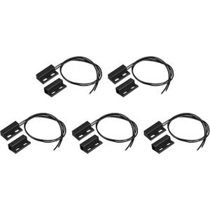 uxcell Wired Door Contact Window Sensor NC Surface Mount Magnetic Reed Switch Black 5 Pcs