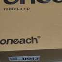 Oneach 19.5" Small Table Lamp for Bedroom - Bedside Lamps for Nightstand, Black Table Lamp for Living Room with Fabric Shade, Desk Reading Lamp for Kids Room Living Room Office Dorm