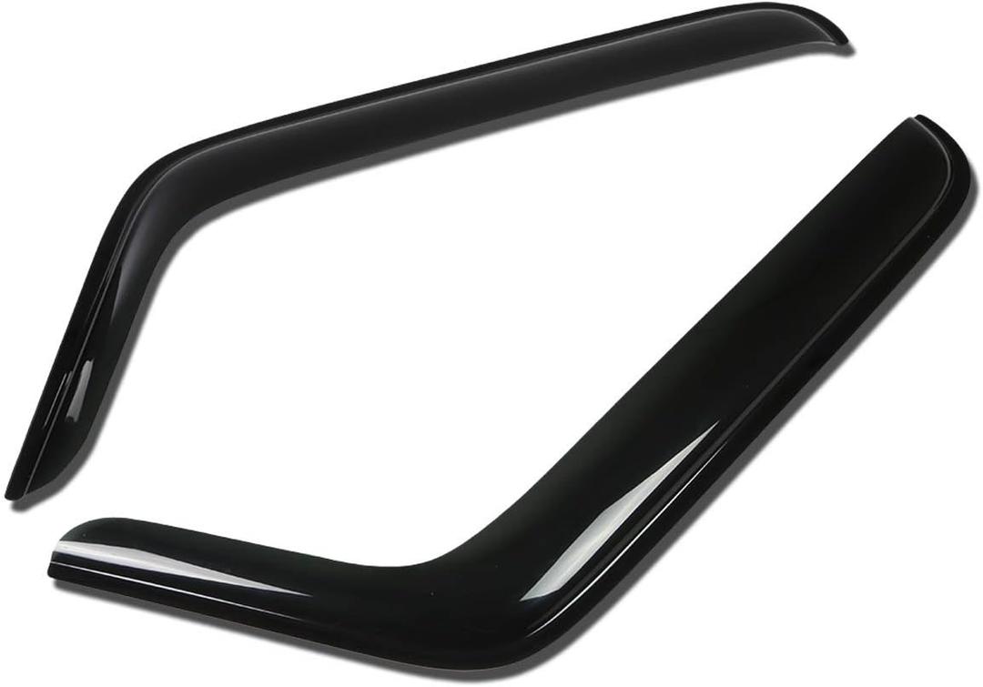 Auto Dynasty 2PCS Tape-On Window Visors for 2007-2015 Jeep Wrangler 2-Door
Front Window Rain Guards for 07-15 Jeep Wrangler 2-Door, Window Vent Visors Vent Shade Wind Deflectors, Glossy Dark Smoke