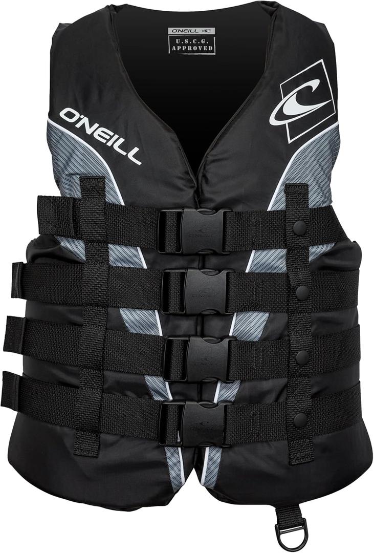 O'Neill Men's Superlite USCG Life Vest (Black/Black/Smoke:White, Small)