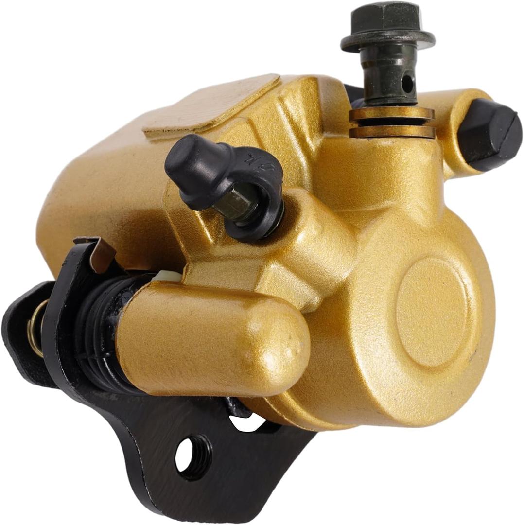 RUTU Brake Caliper for Chinese ATV Quad Golden Go Kart Brake Caliper Compatible with 110cc 125cc 150cc 200cc 250cc 196cc 6.5HP kt196 Taotao Four Wheeler Coolster Kazuma (Left exhaust screw)