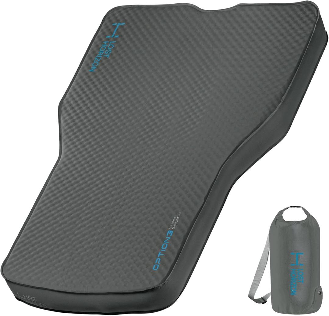 Lost Horizon Air & Foam Camping Mattress for Tesla, Self Inflating Sleeping Pad with Air Pump, 4.5" Thick, R-Value 13, Model Y