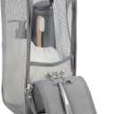 Simplify Hanging Mesh Toiletry Bag | Travel Organizer | Perfect for Dorm | Gym | Back to School | Shampoo | Shower Accessories | Grey