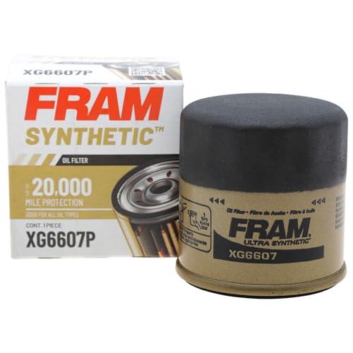 FRAM Synthetic Automotive Replacement Oil Filter, Designed for Synthetic Oil Changes Lasting up to 20k Miles, XG6607P with SureGrip (Pack of 1)