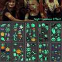 3 x Luminous Halloween Temporary Tattoos for Kids Halloween Party Favors, 10 Sheets Glow in The Dark Halloween Decorations Tattoos for Kids, 100 Styles Glow Tattoos Stickers for Goodie Bag Fillers