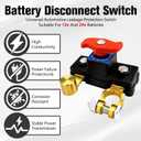 2pcs Car Battery Cut Off Switch, Car Battery Power Cut Off Switch Breaker, Pure Copper Battery Disconnect Switch Manual Rotary Battery Shut Off Switch for Car Truck Boat Rv Supplies, 12v-24v