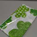 SpinLaLa 3-Piece 54 x 108 Inch St. Patricks Day Plastic Tablecloth  Green Shamrock Disposable Rectangle Table Covers for Irish Party, Lucky Clover Decorations, and St. Paddys Day Celebrations