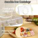 Snackle Box Container,Divided Serving Tray with Lid and Handle,8 Compartment Travel Snack Box for Candy Fruits Nuts Veggie for Travel Party Picnic1 Pack (White)
