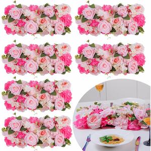 Flower Centerpieces for Tables - 6 Pack Wedding Arch Artificial Flowers Pink Arrangements Center Piece for Reception, Living Room, Kitchen, Dining Table Runner Decorations