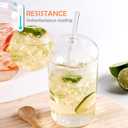 WHJY Glass Tumbler with Lid and Straw, Clear Travel Smoothie Cup, 16oz Heat Resistant Glass Drinking Cup with Lid and Straw - 2 Packs
