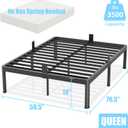 FUIOBYVV Queen Bed Frame with Round Corner Edge Legs 18 inch High 3500 lbs Heavy Duty Metal Platform Bed Frame Queen Size No Box Spring Needed/Non-Slip/Steel Slat Support/Noise Free