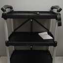 VEVOR Foldable Utility Service Cart, 165LBS 3 Shelf Heavy Duty Plastic Rolling Cart with 360 Swivel Wheels (2 with Brakes), Ergonomic Handle, Portable Garage Tool Cart for Warehouse Office Home