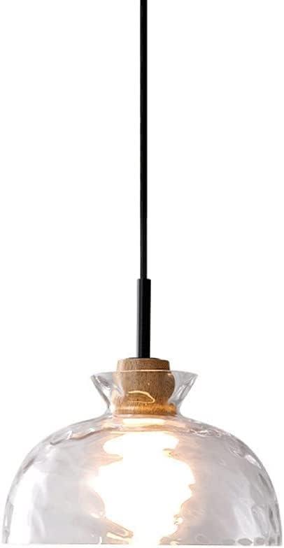 LTBFDDC Farmhouse Small Pendant Lights Kitchen Island, Adjustable Height Hanging Ceiling Lamp Handblown Glass Dome Clear Hammered Shade For Dining Living Room Hallway Entryway Mini Chandelier Lighting