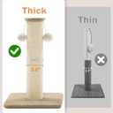 Made4Pets Tall Cat Scratching Post, 23.6" Natural Sisal Cat Scratcher with Hanging Balls, Heavy Duty and Thicker Scratching Post for Indoor Cats Adults, Sturdy Base Cat Scratch Post, Beige