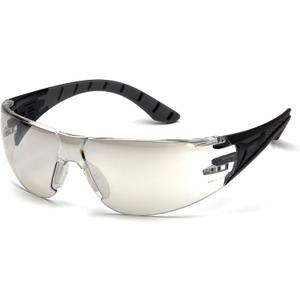 Pyramex Endeavor Plus Safety Glass Black/Gray Frame With Foam Padding Clear H2MAX Anti-fog Lens (Black/Grey Frame, Indoor/Outdoor Mirror Lens)