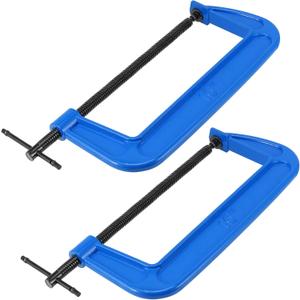 2 PCS 10 Inch C-clamp, Malleable Iron Large C Clamps, Heavy Duty G Clamps with 4 Inch Throat Depth, for Woodworking and Metal Workpiece