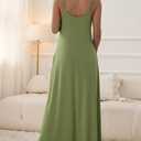 CHICME Essence Maxi Spaghetti Strap Lounge Dress Pocket (White)