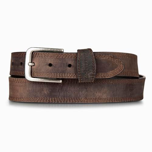 Wolverine Men Boot Leather Work Belt, Rugged-Brown, 38"