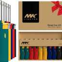 MK Lighter 10PCS Candle Lighters, Windproof Flame, Ideal as Lighters for Candle, BBQ Lighters, Camping, Outdoor, Butane Refillable, Multipurpose (3BL HUE -10PC)