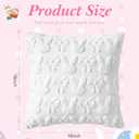 Moukeren Bow Pillow Covers 18x18 Inch Set of 4, Cute Bunnies & Bowknot Design, Soft Plush Coquette Room Decor, Fluffy Spring Decorative Pillowcases for Couch Bed Sofa Living Room(White)