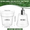 Baderke 3 Pack Nursery Pots Plastic Orchid Pot Extra Large Nursery Container with Holes for Plants(Clear,9.8 Inch)