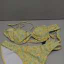 ZAFUL Women High Cut Bikini Sets String Sexy Swimsuit Two Piece Underwire Bathing Suit Brazilian Cheeky Cut Out Cute Swimwear (Yellow) XL