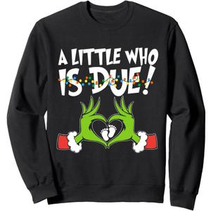 A Little Who Is Due Shirt Pregnancy Announcement Christmas Sweatshirt, Size 2XL