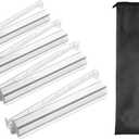 Mahjong Racks with Pushers Set of 4, Clear Acrylic All-in-One Tile Rack & Pusher Combo, Modern American/Chinese Mahjong Accessories with Storage Bag (4 Clear)