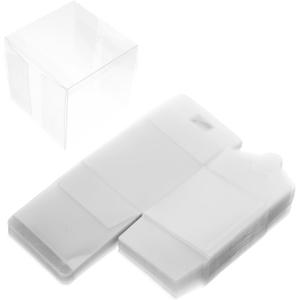 Healifty 50Pcs Transparent Plastic Rectangular present Boxes with Lid Clear Folding Candy and Small Present Packaging for Parties Weddings and Events
