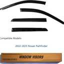 Window Visors Rain Guards fits 2022-2026 Nissan Pathfinder, Window Wind Deflectors Vent Shades Accessories, Out-Channel, Dark Smoke 4 Pcs, 2023 2024 2025