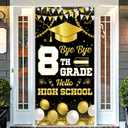8TH Grade Graduation Decorations 2025, Bye Bye 8TH Grade Hello High School Door Banner, 8TH Grade Promotion Decor Supplies for Middle School Graduation Gifts
