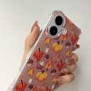 Fall Leaves Pumpkin Acorns Phone Case Compatible with iPhone 17, Aesthetic Autumn Halloween Phone Cover for iPhone 17, Cute TPU Bumper Phone Case