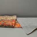 COMSLE Boho Area Rug, 4' x 6' Machine Washable Rugs for Entryway Faux Wool Large Rugs Distressed Throw Rug Non-Slip Floor Carpet for Indoor Bedroom Kitchen Living Room (Red/Green-3)