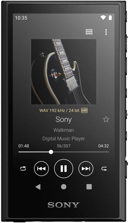 Sony NW-A306 Walkman 32GB Hi-Res Portable Digital Music Player with Android, up to 36 Hour Battery, Wi-Fi & Bluetooth and USB Type-C Black NW-A306/B, Black