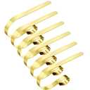 Edoneery Christmas Stocking Holders for Fireplace Mantle with Separate Double-Sided Tapes, 6 Pack Adjustable Non-Slip Metal Stocking Hangers for Mantel Xmas Party Decorations,Gold