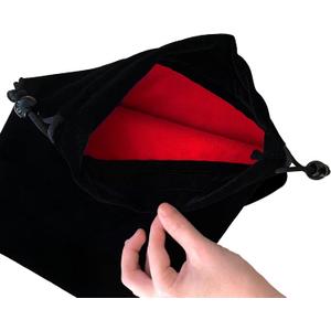 Large Black Velvet Drawstring Pouch, Red Velvet Lining Inside, 9 x 11.4 inches. Great Bag for Organizing and Storage at Home or When Traveling. Great for Gifts, Makeup, Jewelry, Game Accessories