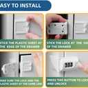 2 Pack Drawer Locks Baby Proofing Keyless Password Code Dresser Child Proof Locks Cabinet Combination Owners Closet Baby Safety Lock Latches for Bedstand Furniture Corner Edges (2, White)