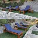 Crestlive Products Chaise Lounge Cushion Outdoor Set of 2, Foldable Waterproof Pool Lounge Chair Cushions with Straps, Lounger Cushions for Outdoor Furniture 71''Lx21''W (Navy)