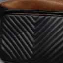 GAEKEAO Quilted Crossbody Bags for Women Vegan Leather Purses with Wide Strap,Women's Mudium Travel Purse Built in Wallet (A04 Black&brown)