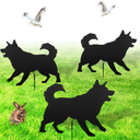 Qualirey Dog Predator Decoys Geese Deterrent Goose Hunting Decoy Accessories Predator Replica Visual Scare Device for Keep Away Pests Yard Ornament