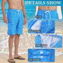 Mens Swimming Trunks Swim Trunks Quick Dry Swim Shorts with Mesh Lining Funny Swimwear Bathing Suits (Blue, S)