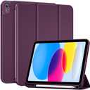 ProCase for iPad (A16) 11th Generation 11 Inch 2025/ iPad 10th Generation 10.9 Inch 2022 Case with Pencil Holder, Hybrid Cover with Soft TPU Back, Supports Touch ID, Auto Wake/Sleep -Darkpurple