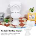 TOYANDONA 6pcs Dollhouse Toilets - 1:12 Scale Miniature Toilets Mini Toilet Cake Topper for Dollhouse Bathroom Furniture Cake Decorations (White)