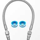 air compressorjumper hose 1/4" NPT Male x 20" Length 750F 450 PSI Both Sides Fittings Rotate Freely Flexible Whole body Stainless Steel Metal Hose