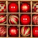 12ct 80mm/3.15" Christmas Ball Ornaments, Decorative Hanging Baubles, Christmas Tree Decoration, Plastic and Shatterproof, Ideal for Xmas, Holiday, Home and Party Decor, Red