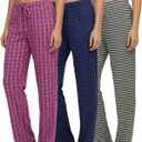 3 Pack Women's Pajama Pants Soft Lounge PJ Bottoms Comfy Sleepwear Pijamas (XXL)