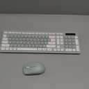 Wireless Keyboard and Mouse Combo, Full-Sized Wireless Keyboard and Adjustable DPI Mouse, 2.4GHz USB Receiver, Silent Keyboard and Mouse for PC, Windows, MAC, Desktop, Laptop (Avocado Green)